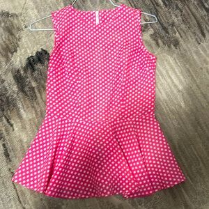 Polka dot peplum top, size M